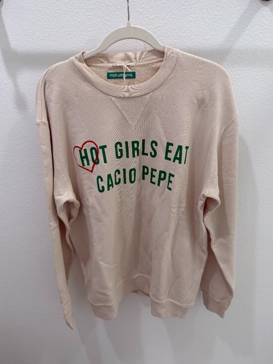 Sweaters - Cacio Pepe x Pasta Confidential Hot Girls Eat Cacio Pepe Sweatshirt Size L